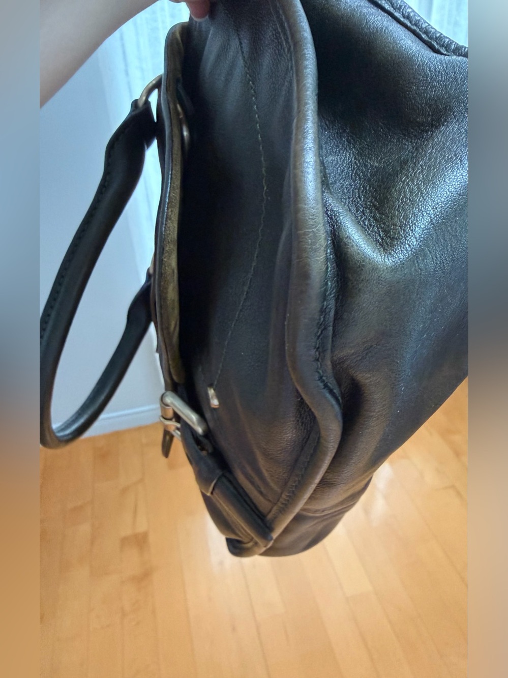 LONGCHAMP DARK GREEN BALZANE LEATHER BAG - Picture 11 of 15